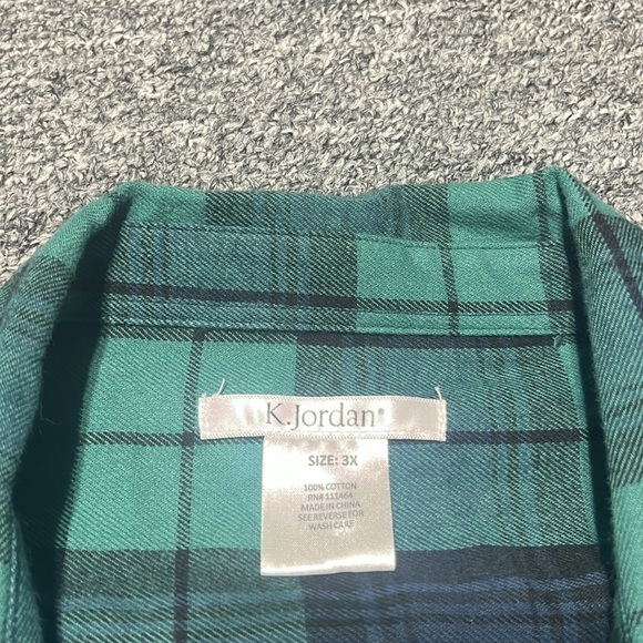 K.Jordan womens plaid plus size button down shirt size 3X. - Picture 4 of 6